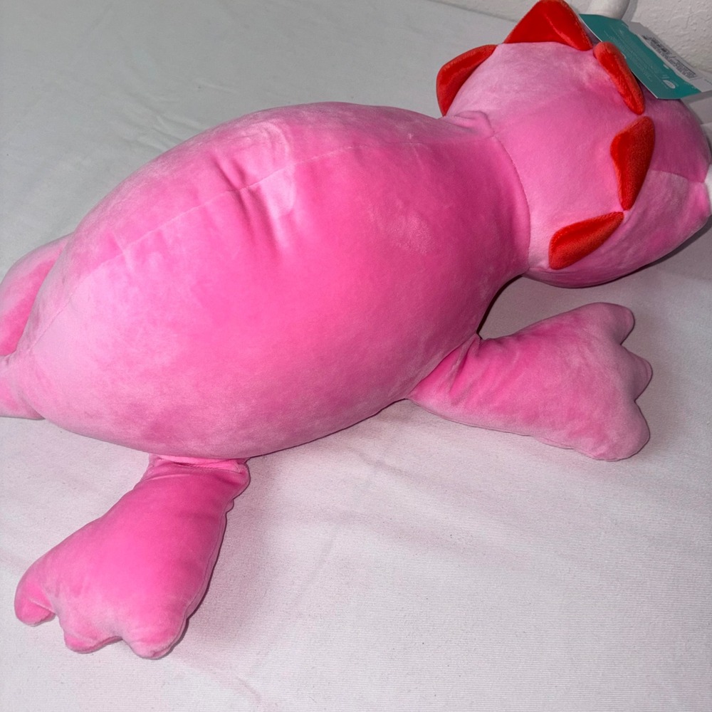 Pillowfort weighted Pink Plush Stuffed Animal Toy Dragon Dinosaur Valentine Gift - Picture 5 of 14